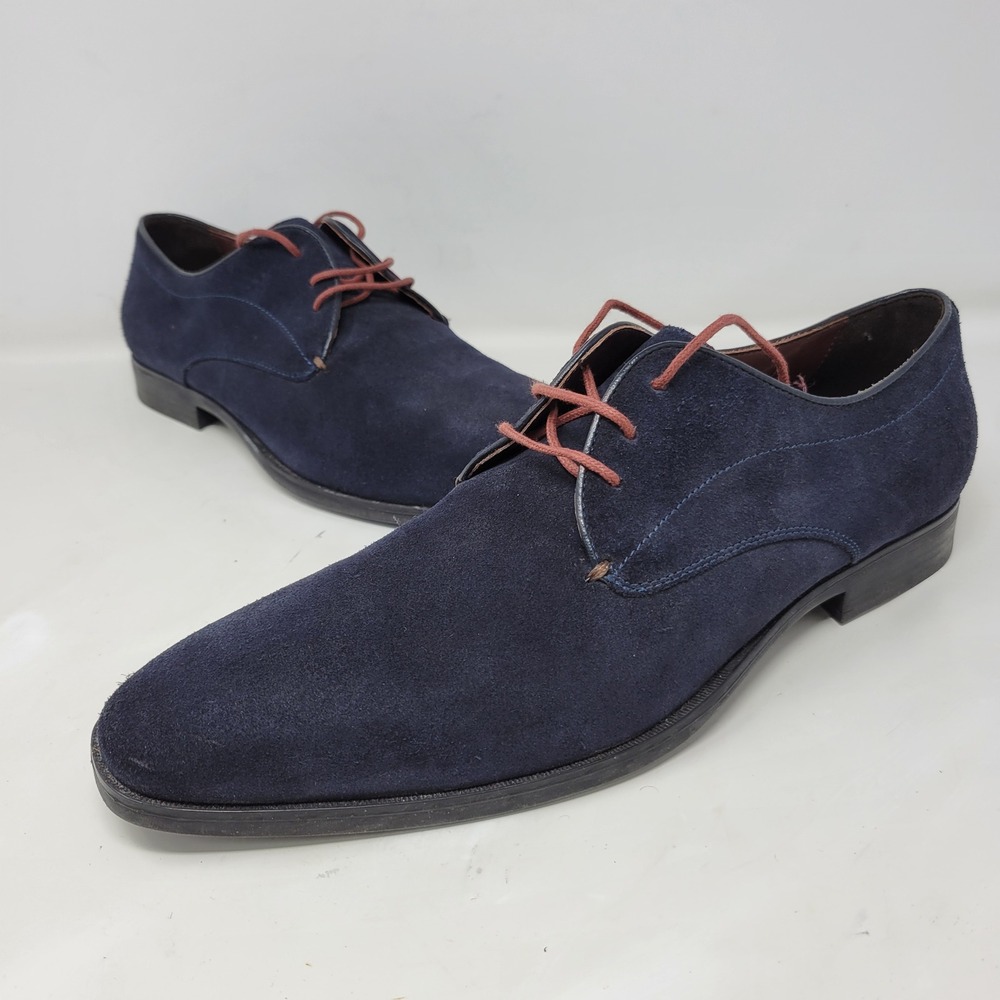 Geox Respira Mens Navy Blue Suede Leather Derby Shoes Size 44 U54P4A Italian